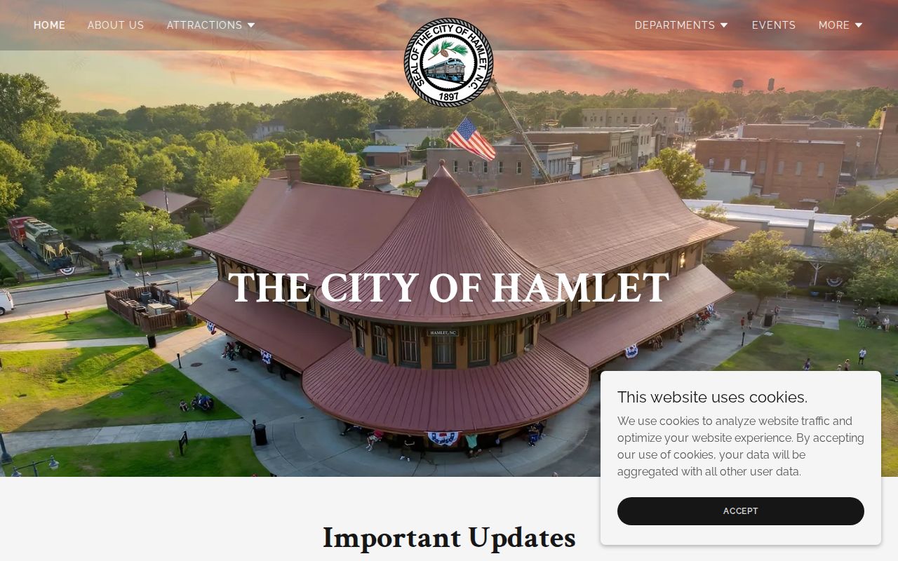 Hamlet court records civic context at Hamlet City Hall, not a court counter