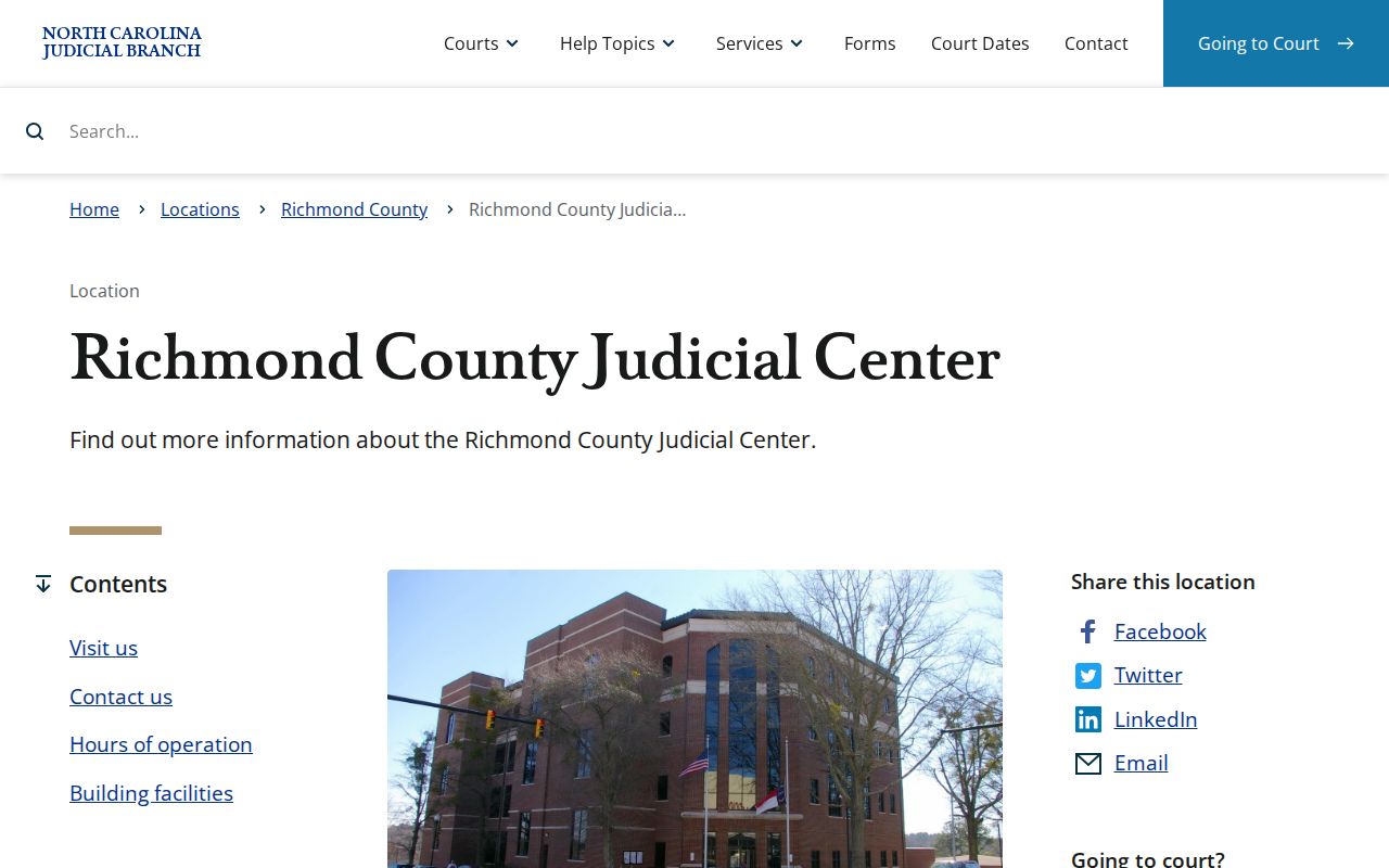 Richmond County Rockingham court records access at the Judicial Center