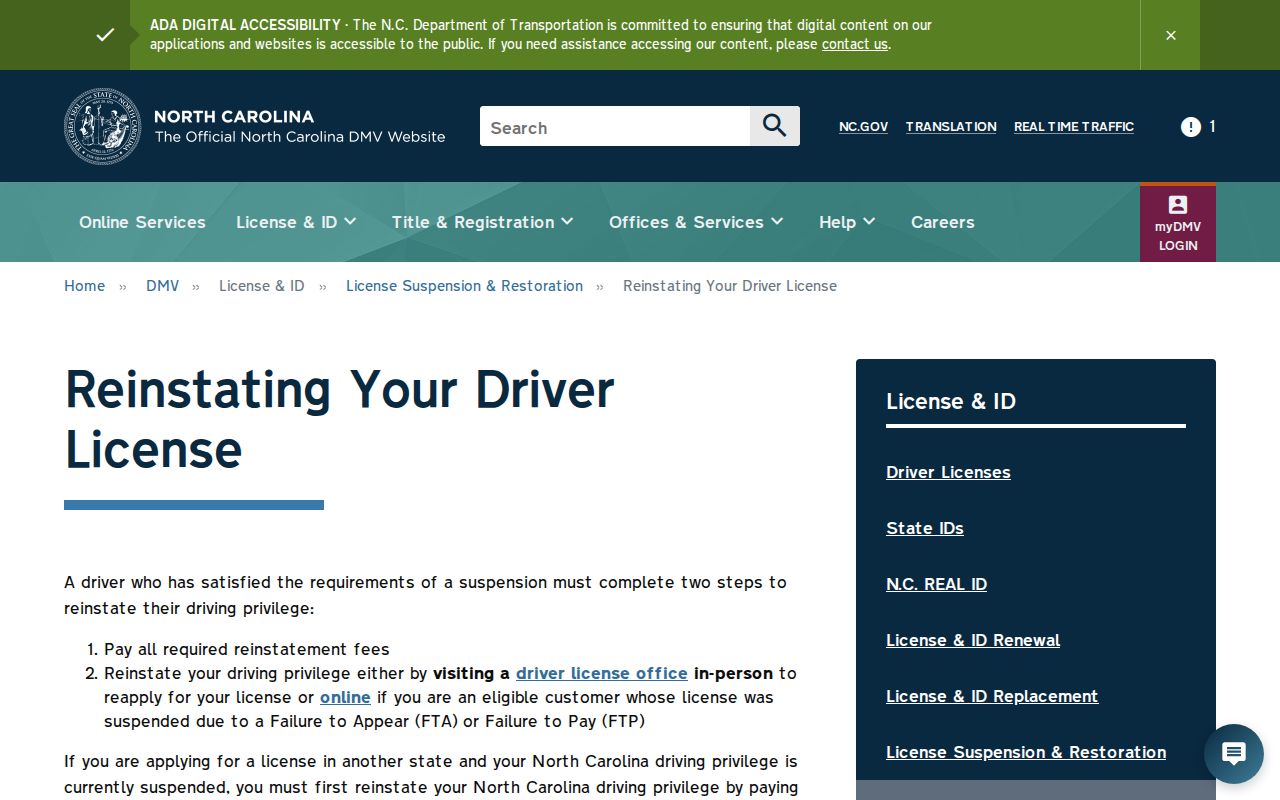 Richmond County traffic court records driver-license restoration source